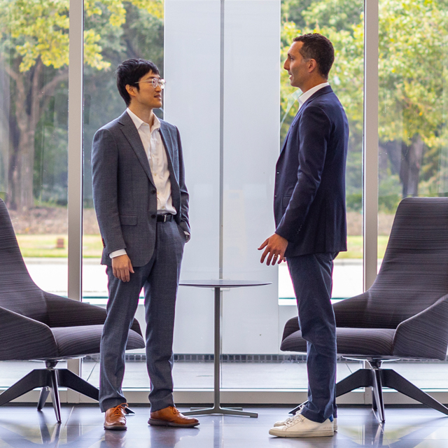 Accelerate employees having a conversation in a waiting area