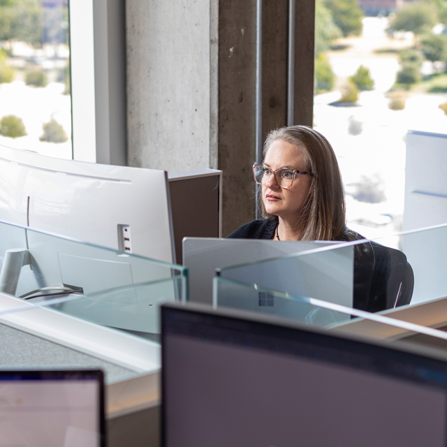 Accelerate employee working on a computer