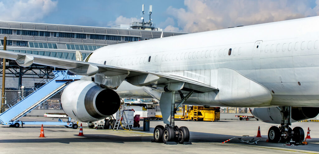 Logistics Airplane getting sitting on at the airport